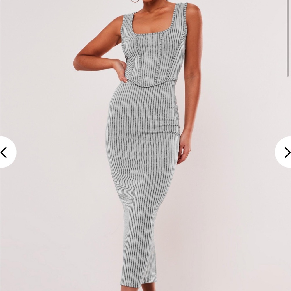 Missguided Recycled gray corset midaxi dress